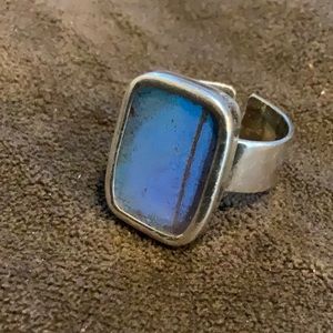 Beautiful silver butterfly wing ring
